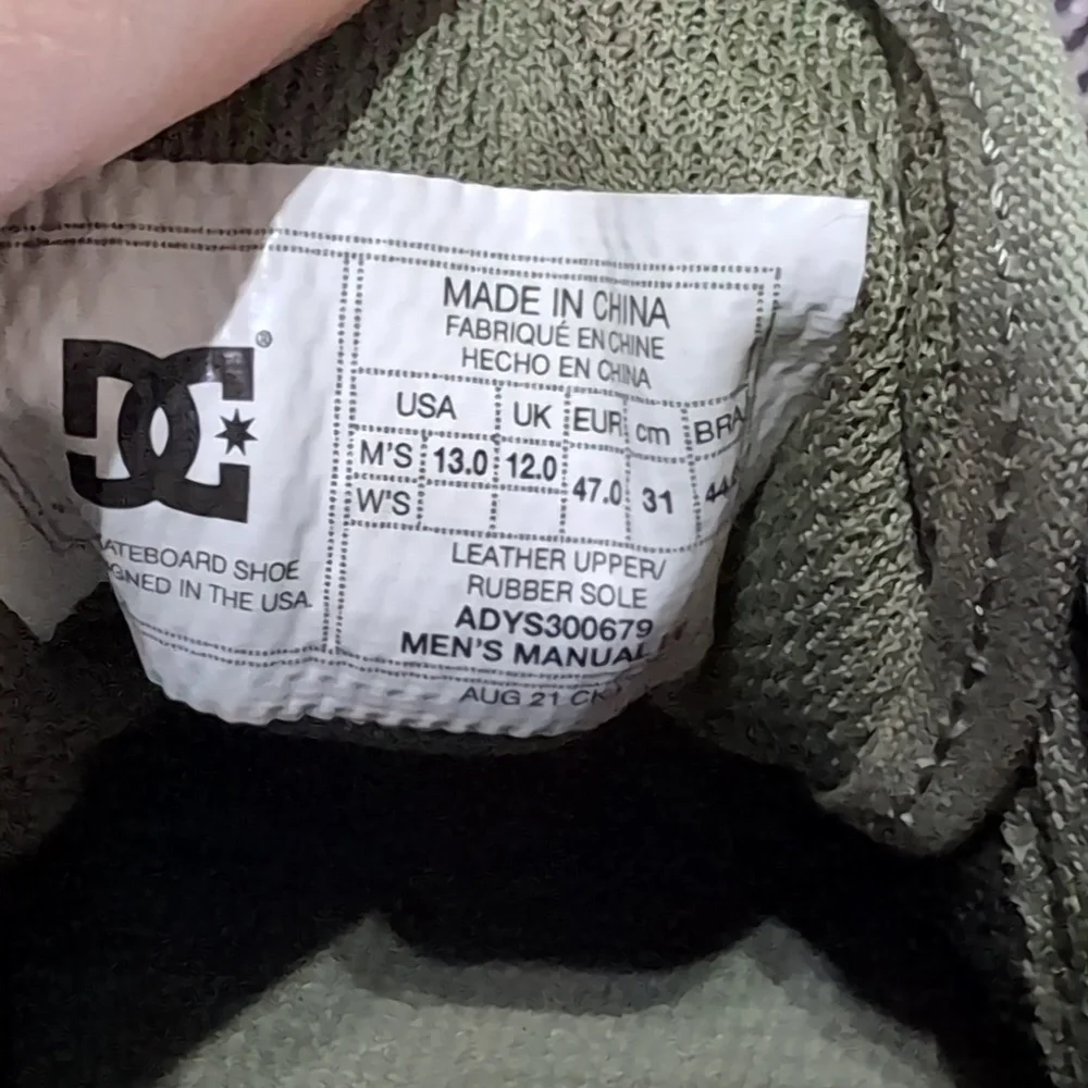 DC Manual Men's Olive Suede Sneakers - Picture 5 of 5